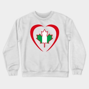 Canadian Nigerian Multinational Patriot Flag (Heart) Crewneck Sweatshirt